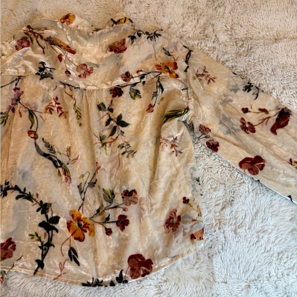 anewsta Floral Sheer Blouse - Cream - Picture 8 of 8